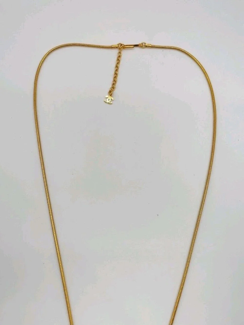 CHANEL Coco Mark Clover Pink Gold  Necklace